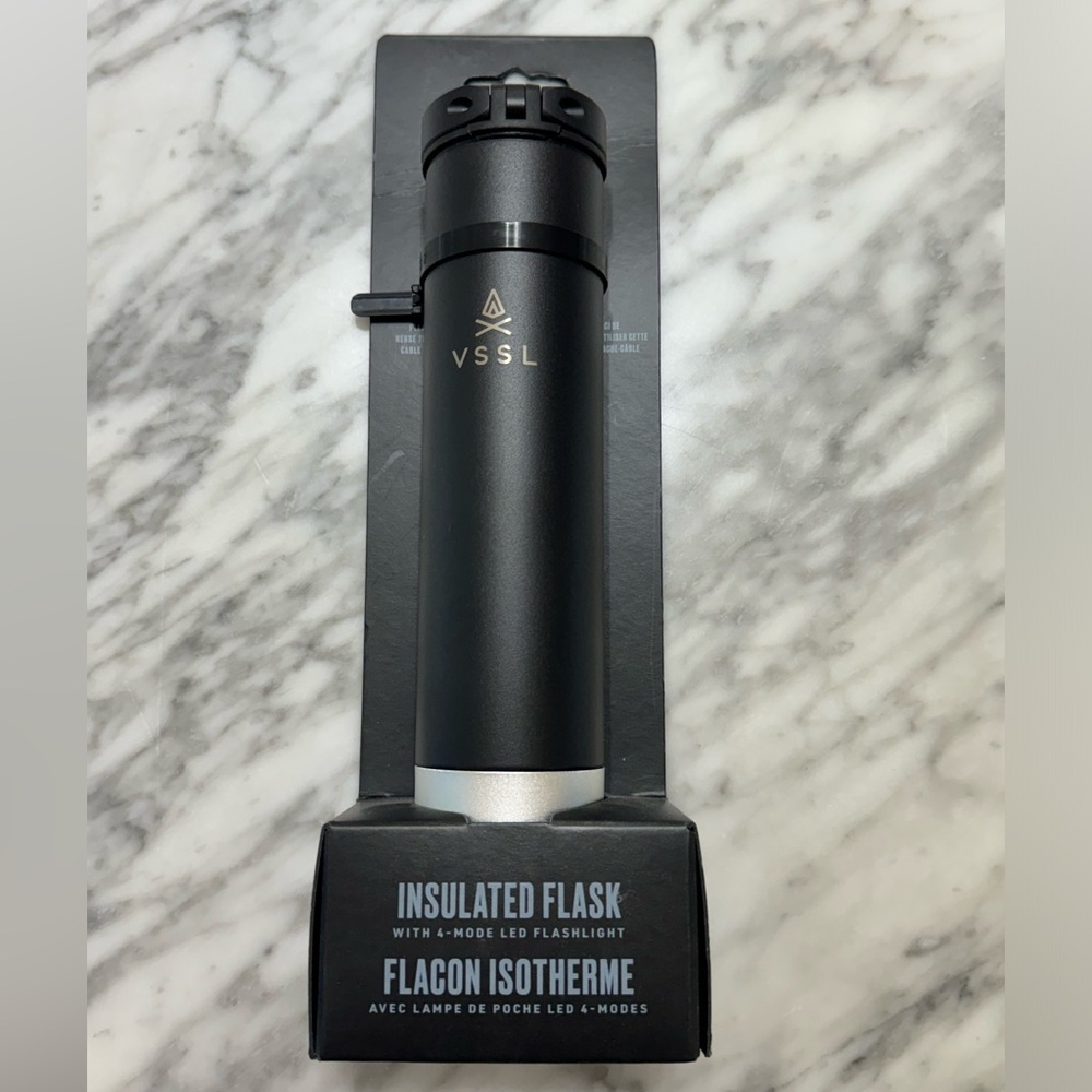 VSSL Insulated Flask + Detachable Bluetooth Spkr - 8oz Stainless